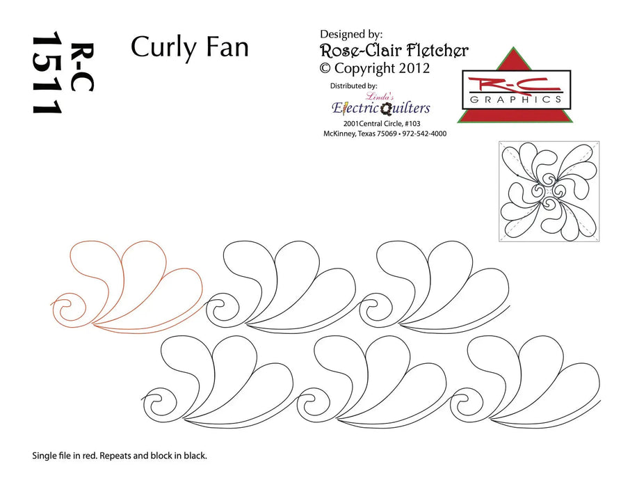 1511 Curly Fan Pantograph by Rose-Clair Fletcher