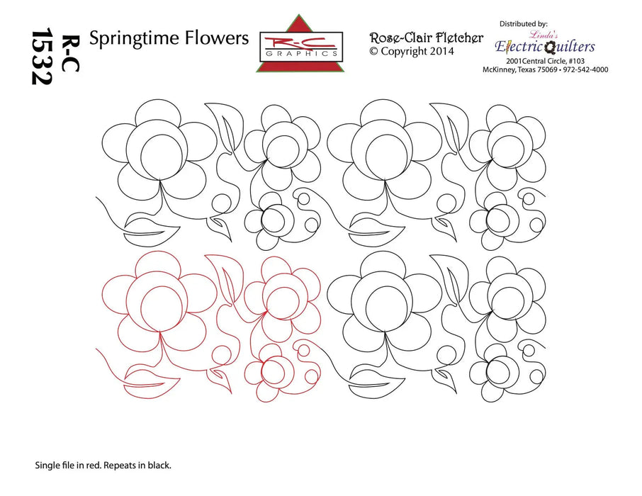 1532 Springtime Flowers Pantograph by Rose-Clair Fletcher