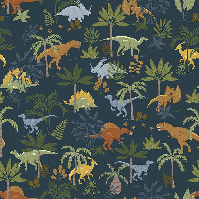 RB Cretaceous Flannel Jungle Dinos Navy