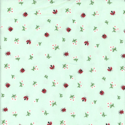 RB Meadow Moments Ladybugs Flannel Mint