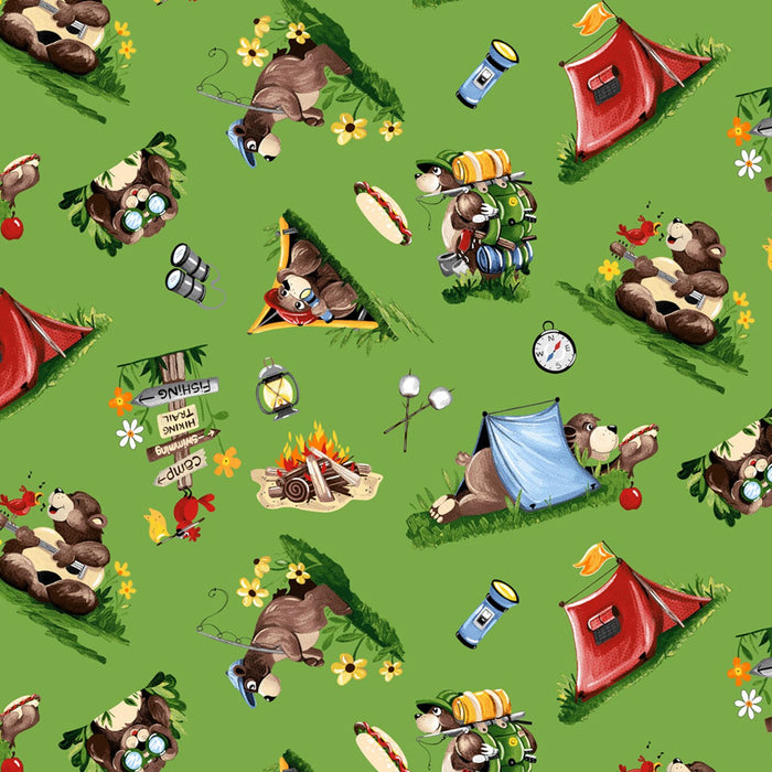 Barron Goes Camping Campground Grass Green