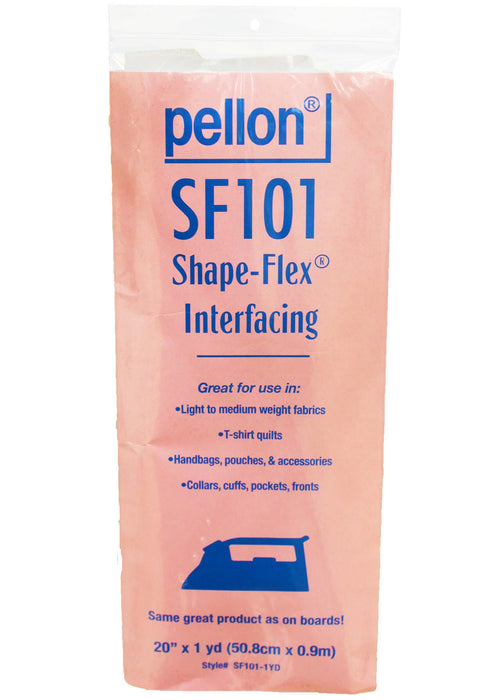 Pellon® SF101 Shape-Flex® Fusible Woven Cotton Interfacing – 20" x 1 Yard (White)
