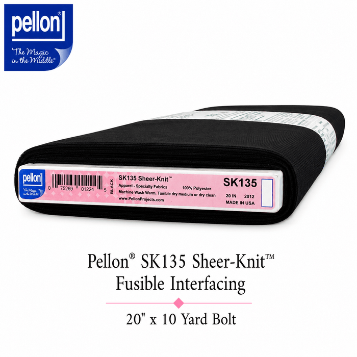 Pellon® SK135 Sheer-Knit™ Fusible Interfacing – 20" x 10 Yard Bolt – Black