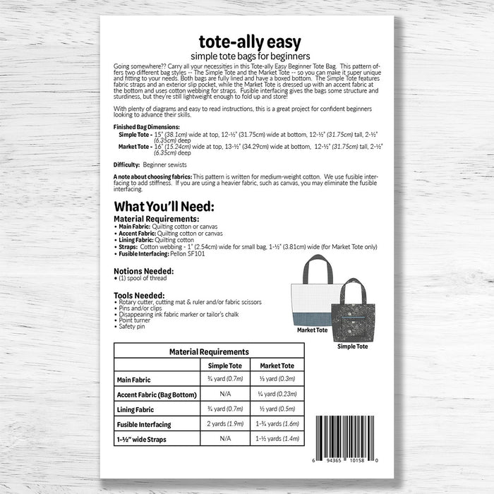 Studio M Squared Tote-ally Easy Tote Pattern