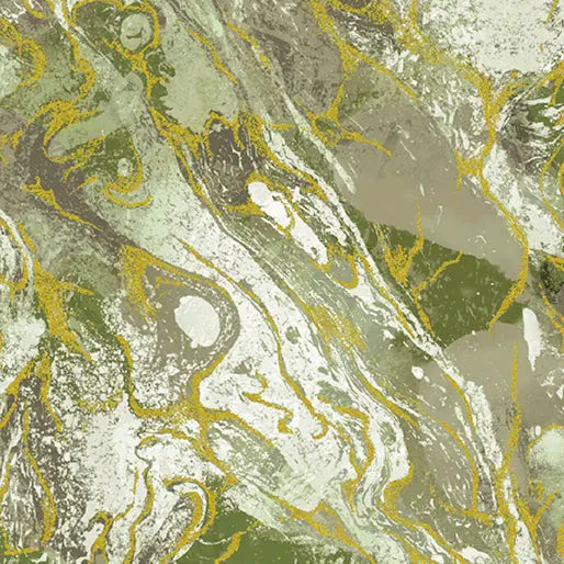 Sage Marbled Earth Cotton 44”/45" Fabric Per Yard