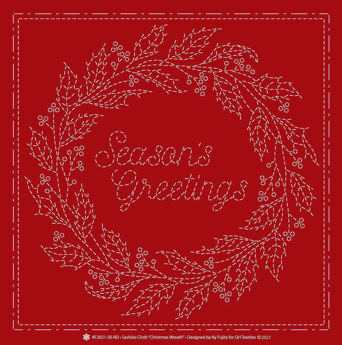Sashiko Cloth Christmas WreathRD