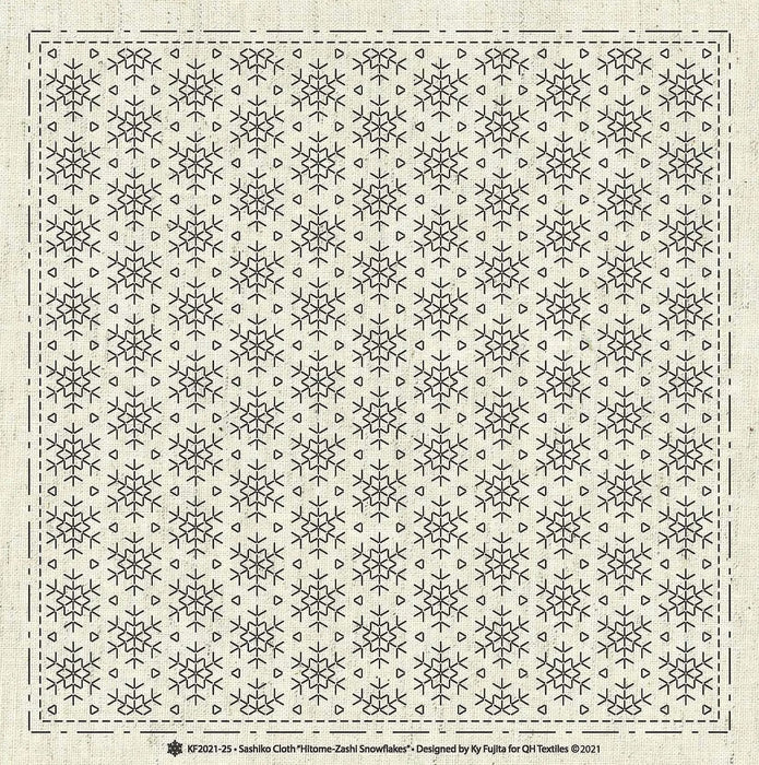 Sashiko Cloth Hitome-Zashi Snowflakes