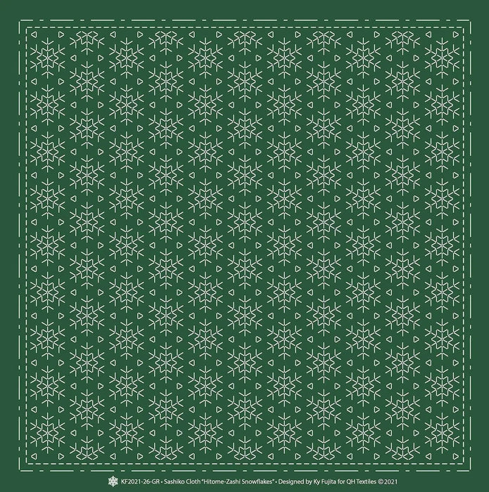 Sashiko Cloth Hitome-Zashi SnowflakesGR