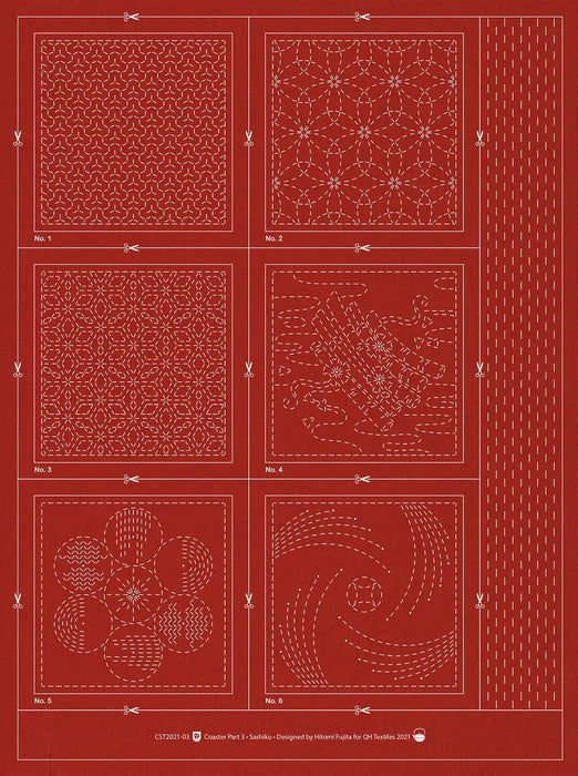Sashiko Coaster Pattern 3 Brick
