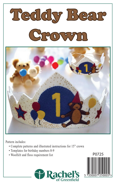 Teddy Bear Birthday Crown Downloadable Pattern