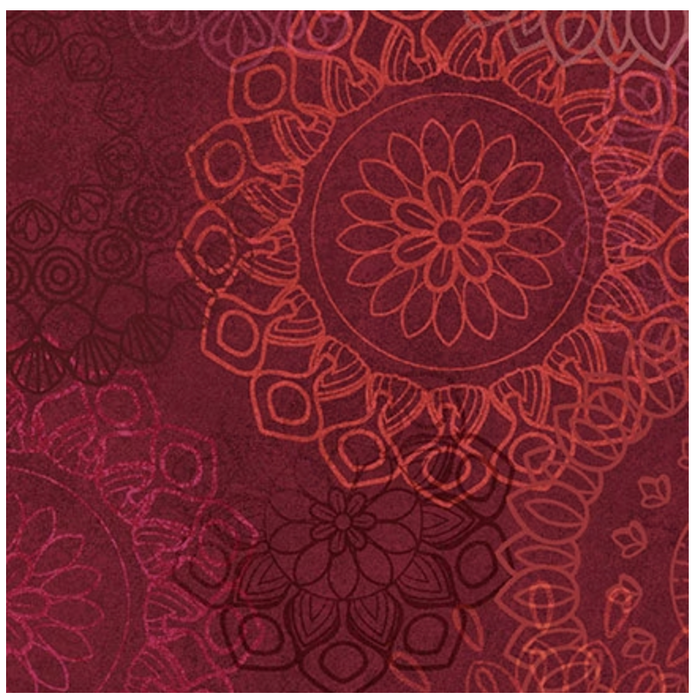 Maroon and Red Operetta Lace Flowers Cotton 108" Wideback Fabric per yard