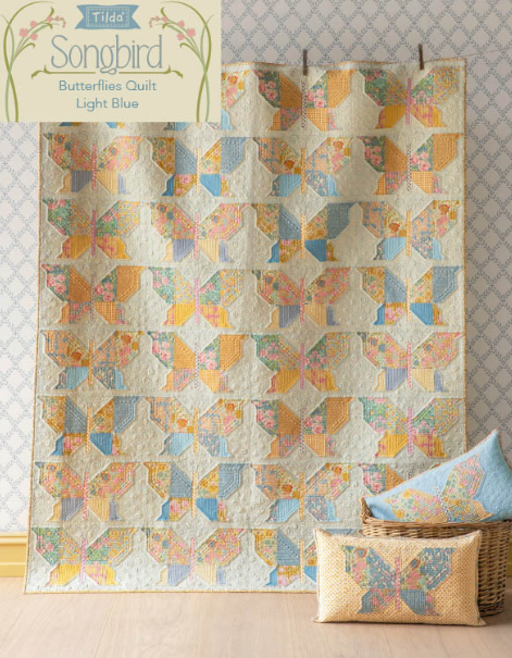 TIL Songbird Butterflies Light Blue Quilt Kit