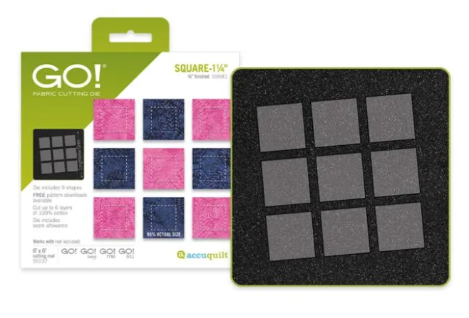 Accuquilt GO! Square-1 1/4" (3/4" Finished) Die