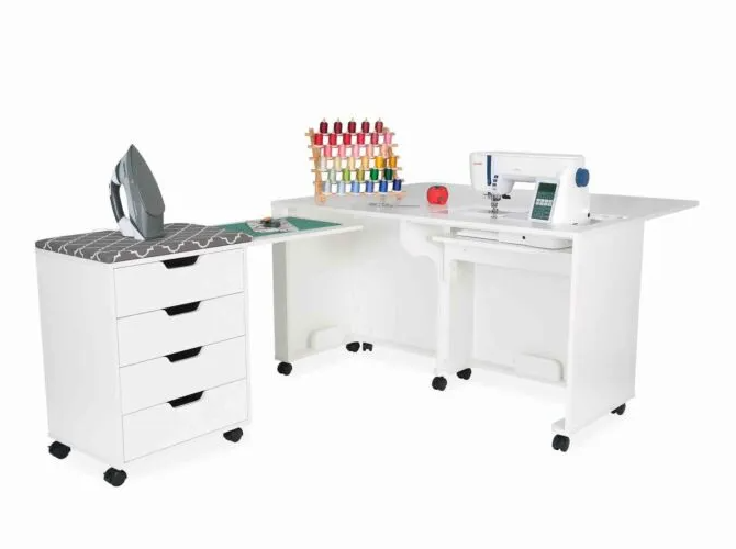Laverne & Shirley Sewing Cabinet-Ash White