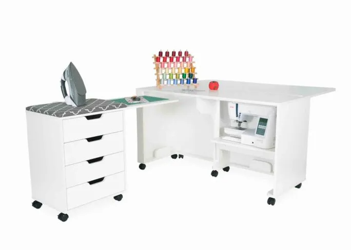 Laverne & Shirley Sewing Cabinet-Ash White