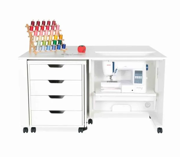 Laverne & Shirley Sewing Cabinet-Ash White