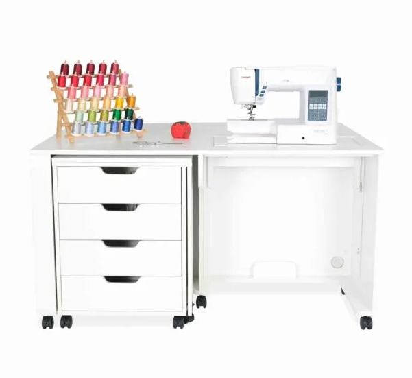 Laverne & Shirley Sewing Cabinet-Ash White