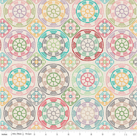 RB Chunky Thread Crochet Circles 108" Multi - 2 1/2 yard Backing Kit