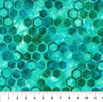 NC Hexies Teal - Abstraction