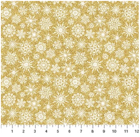 NC Snowflakes Gold O' Christmas Tree Shimmer 28962M-52