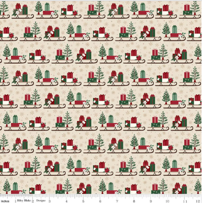 RB Sleds Linen Christmas Time