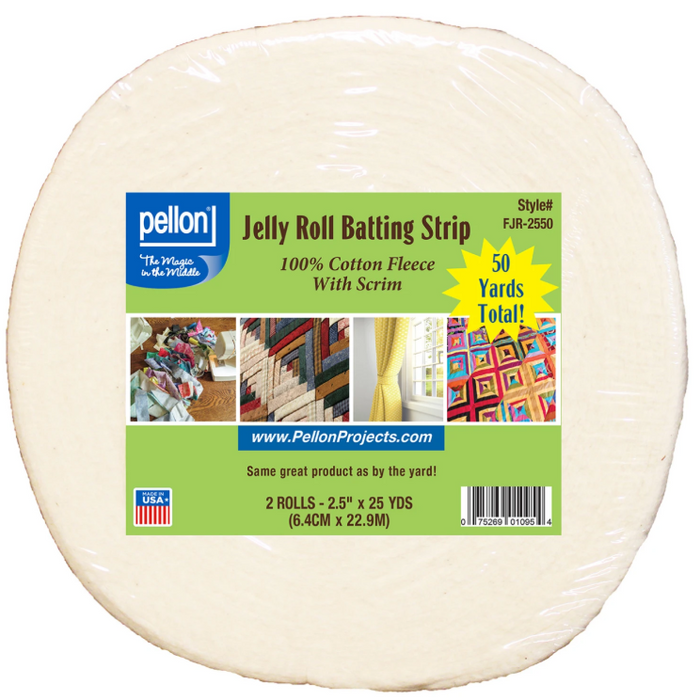 Pellon Cotton With Scrim Jelly Roll Batting 2-1/2in x 50yds