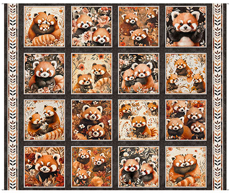 QT Panda Picture Patches Charcoal Pandaland