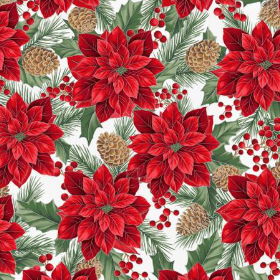 HO December/Silver Poinsettia Christmas Wish