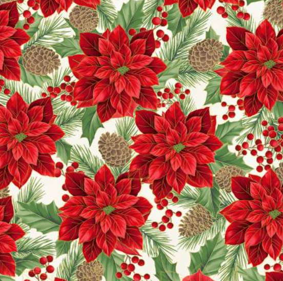 HO Natural/Gold Poinsettia Christmas Wish