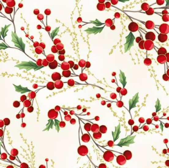HO Natural/Gold Holly Christmas Wish