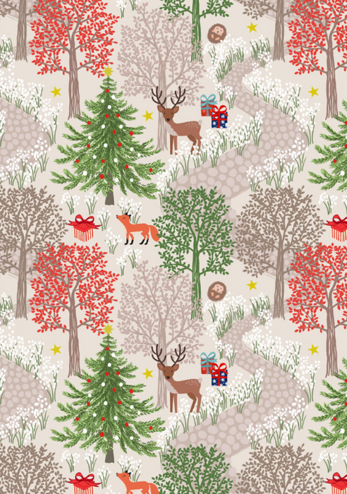 LI Main Cream Christmas in Bluebell Wood