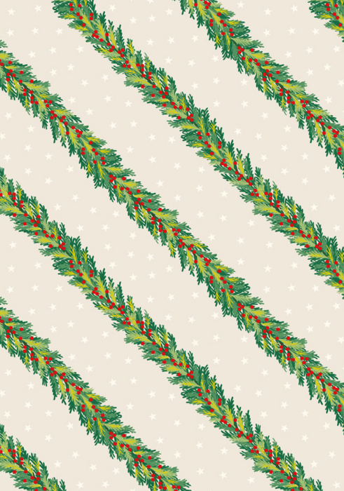 LI Spruce Garland Cream Christmas in Bluebell Wood