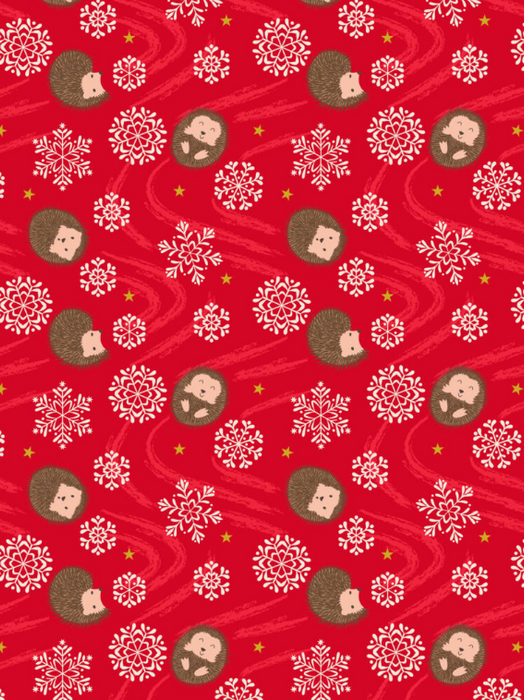 LI Snowflake Hedgehog Red Christmas in Bluebell Wood