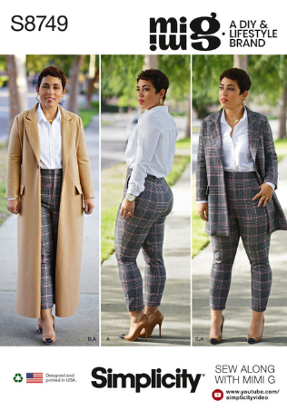 Simplicity Sewing Pattern Misses'/Women's Mimi G Style Coat and Pants