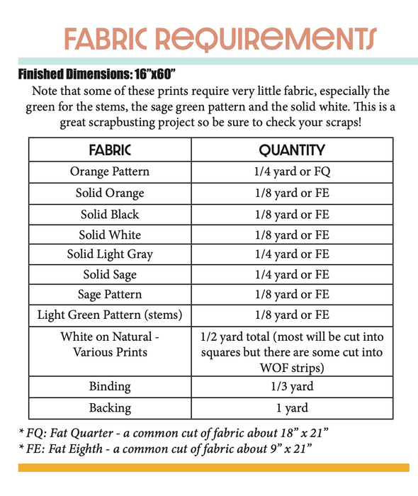 Pumpkin Patchwork Quilted Table Runner Pattern