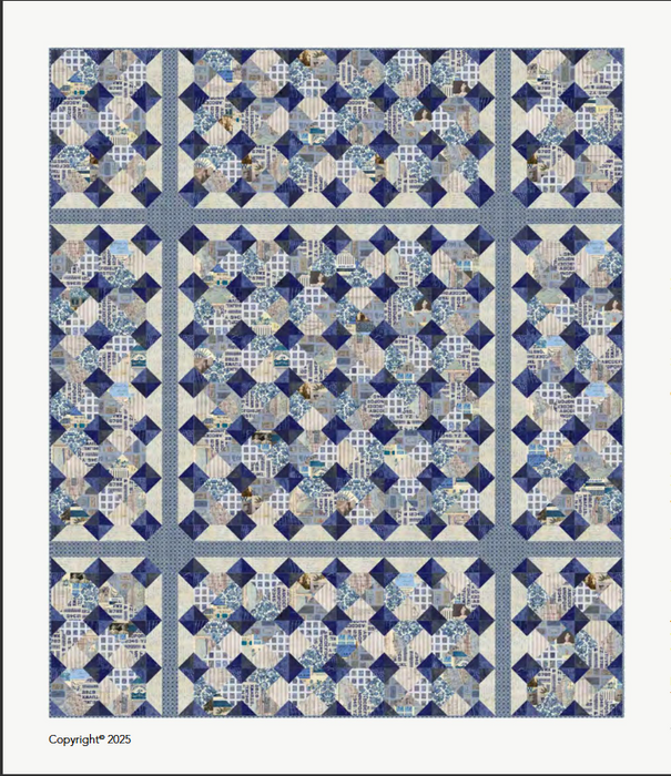 Tiled in Indigo Quilt Kit - Tim Holtz