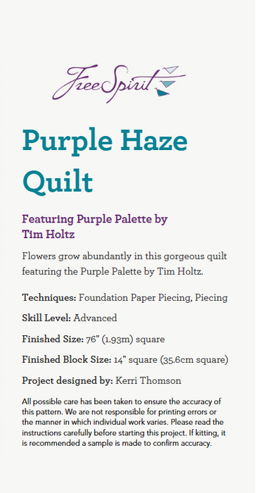 Purple Haze Quilt Kit Tim Holtz