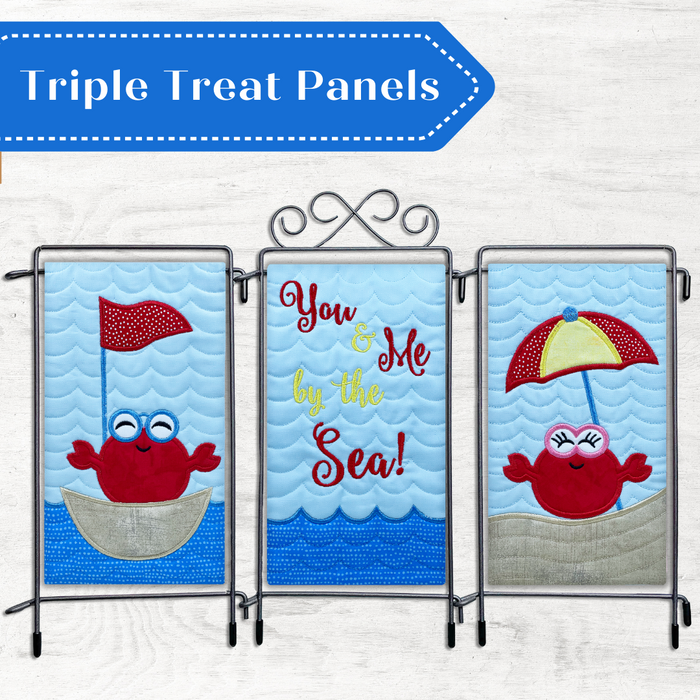 Seaside Sweeties Triple Treat Panels In the Hoop Embroidery Design Collection
