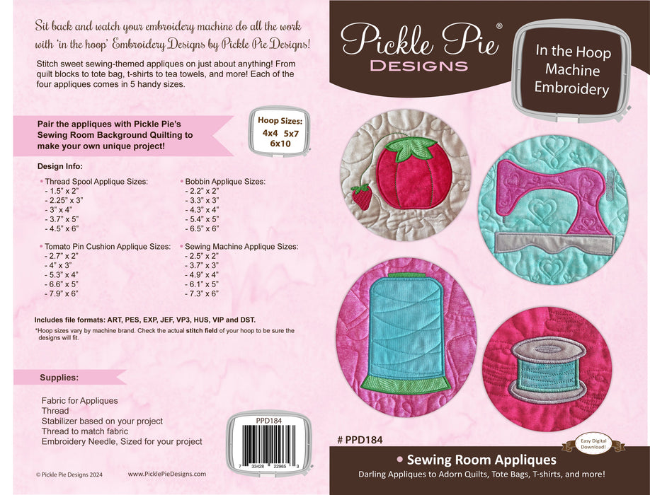Sewing Room Applique Set In the Hoop Machine Embroidery Design