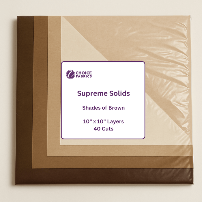 Supreme Solids - 10" Squares - Shades of Brown (40 Squares)