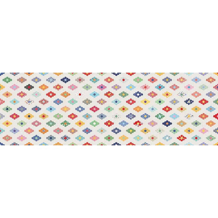 Simple Pleasures Diamond Ivory Cotton Wideback Fabric per yard