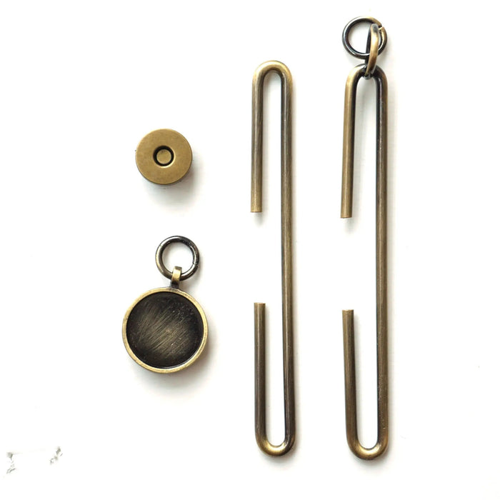 Slide Clasp with Magnet 4" (10cm) Antique Gold Flat