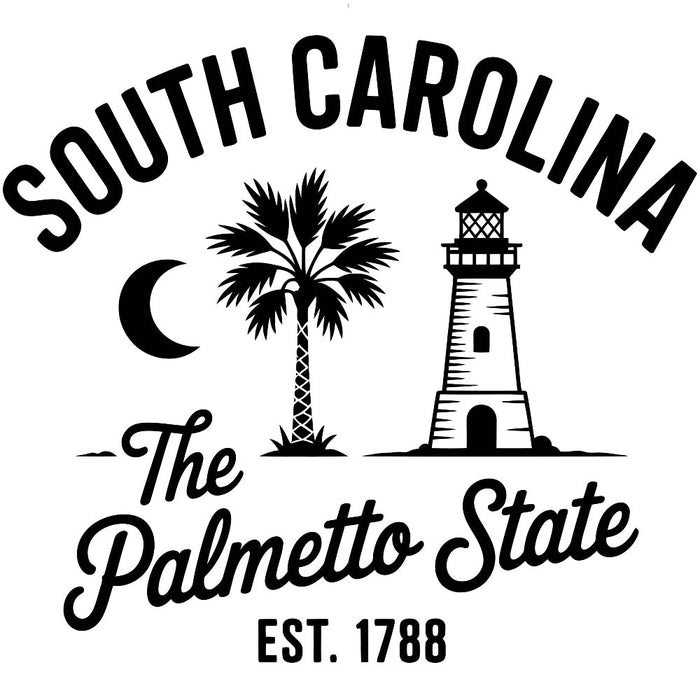 South Carolina Black and White Fabric Panel 2