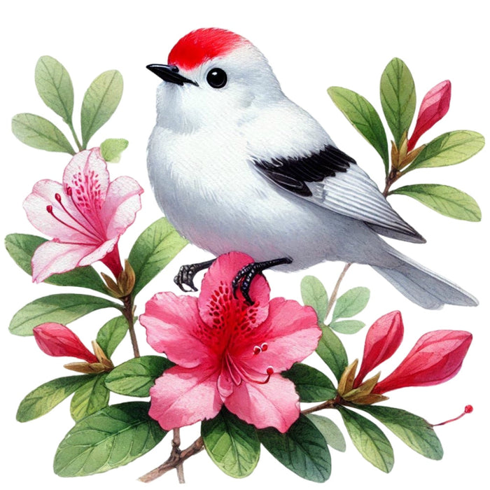 Spring Birds and Flowers Fabric Panel 19