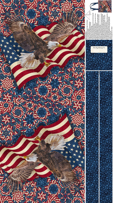 Stars And Stripes 14 Multi Navy Cotton 24" x 43" Panel