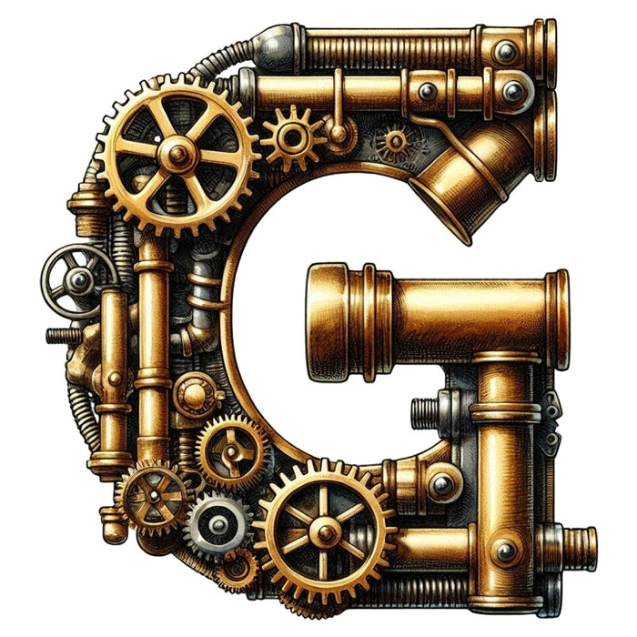 Steampunk Letter G Fabric Panel