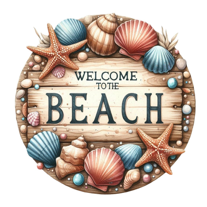 Summer Beach Round Fabric Panel 9