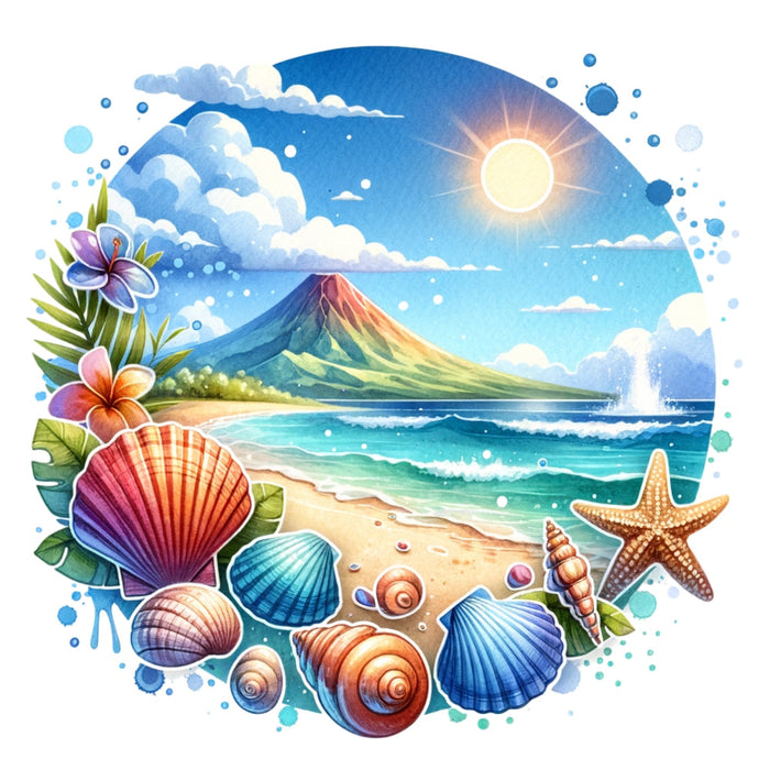 Summer at the Beach Fabric Panel 14