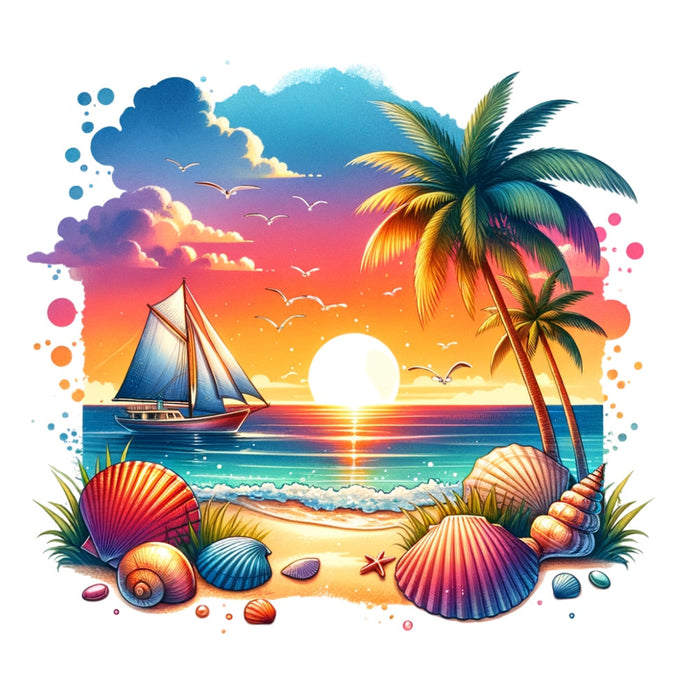 Summer at the Beach Fabric Panel 7