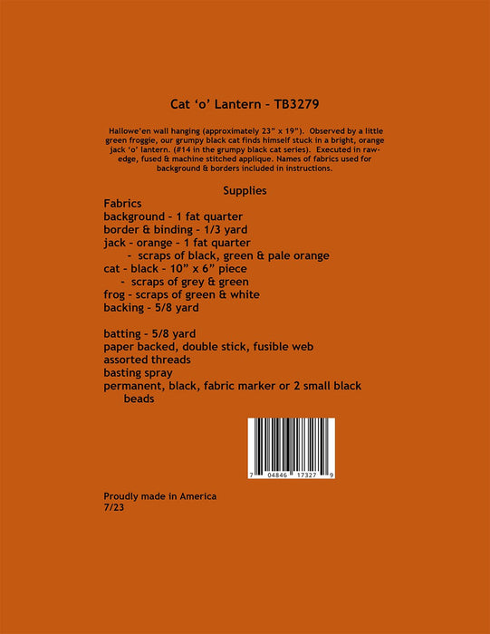 Cat O Lantern Quilt Pattern